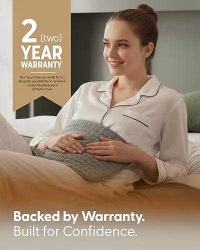 Keplin Electric Heating Pad for Back, Neck and Abdomen in Grey with Flannel Cover, 9 Heat Settings and Auto Shut Off, W/D/H: 60 x 30 x 30 cm – 7