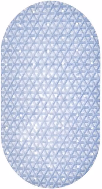 Showerdrape Medina Anti Slip PVC Bath Mat in Blue, W: 69 cm, D: 36 cm