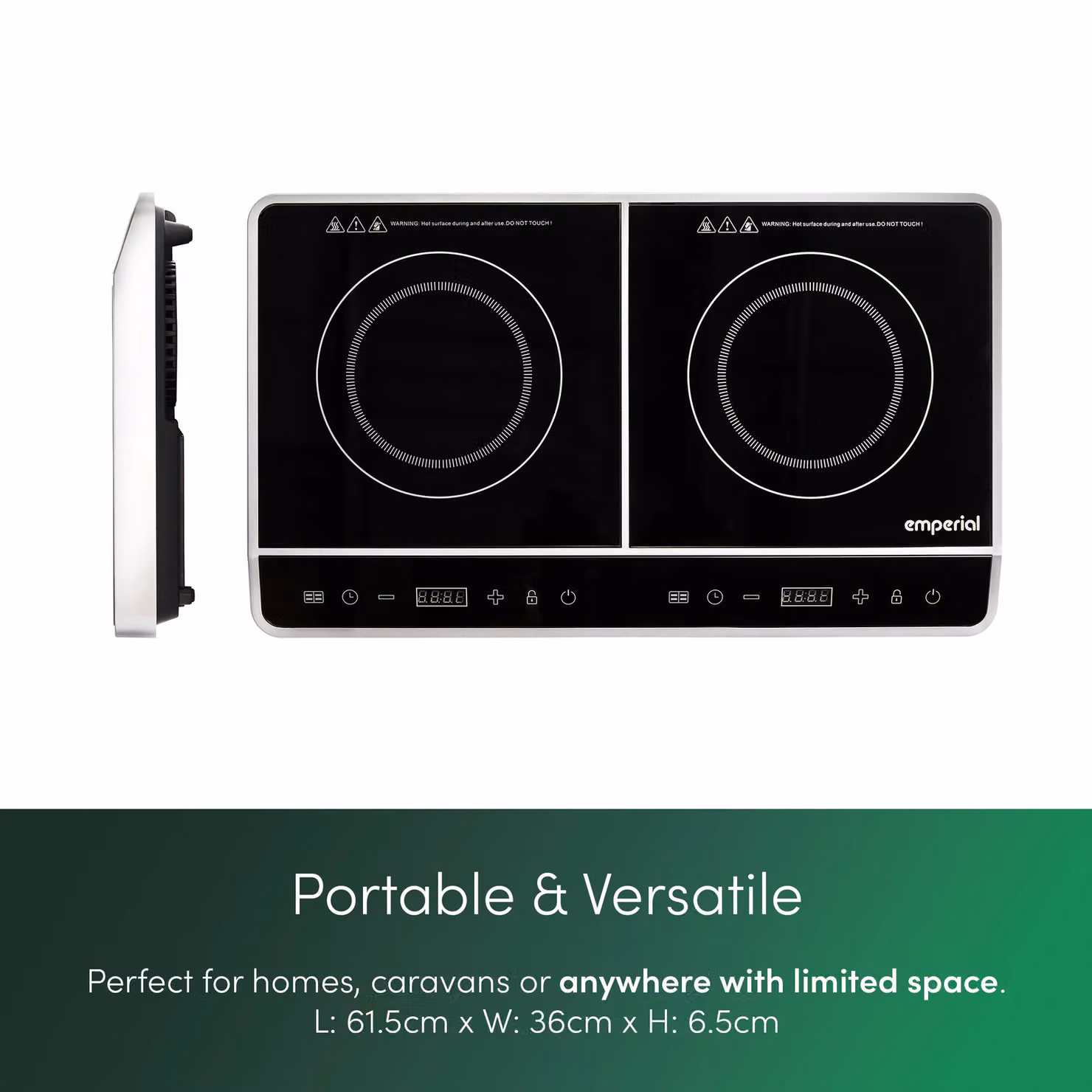 Emperial Double Induction Portable Electric Cooker with Digital Touch Control and Timer, 2800W, Black – 9