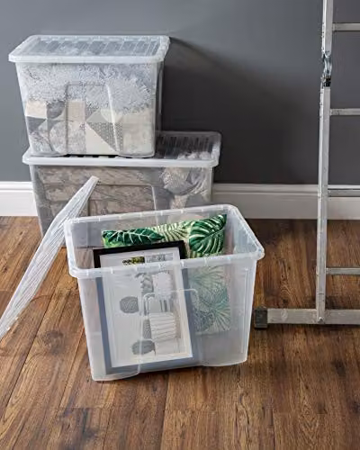 Whatmore Crystal 80L Storage Box with Lid in Transparent White – 2