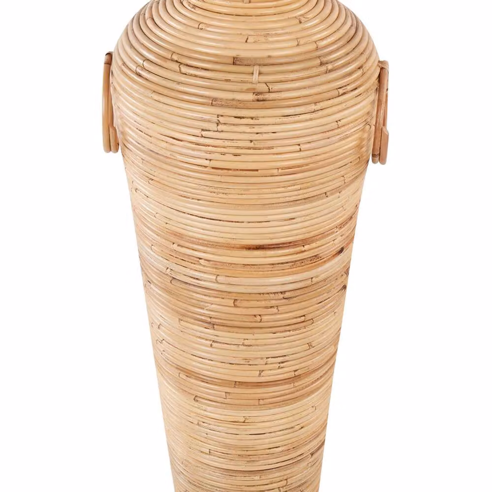 Wyld and Coco Natural Rattan Tabletop Vase in Brown and Beige, Height: 70 cm – 2
