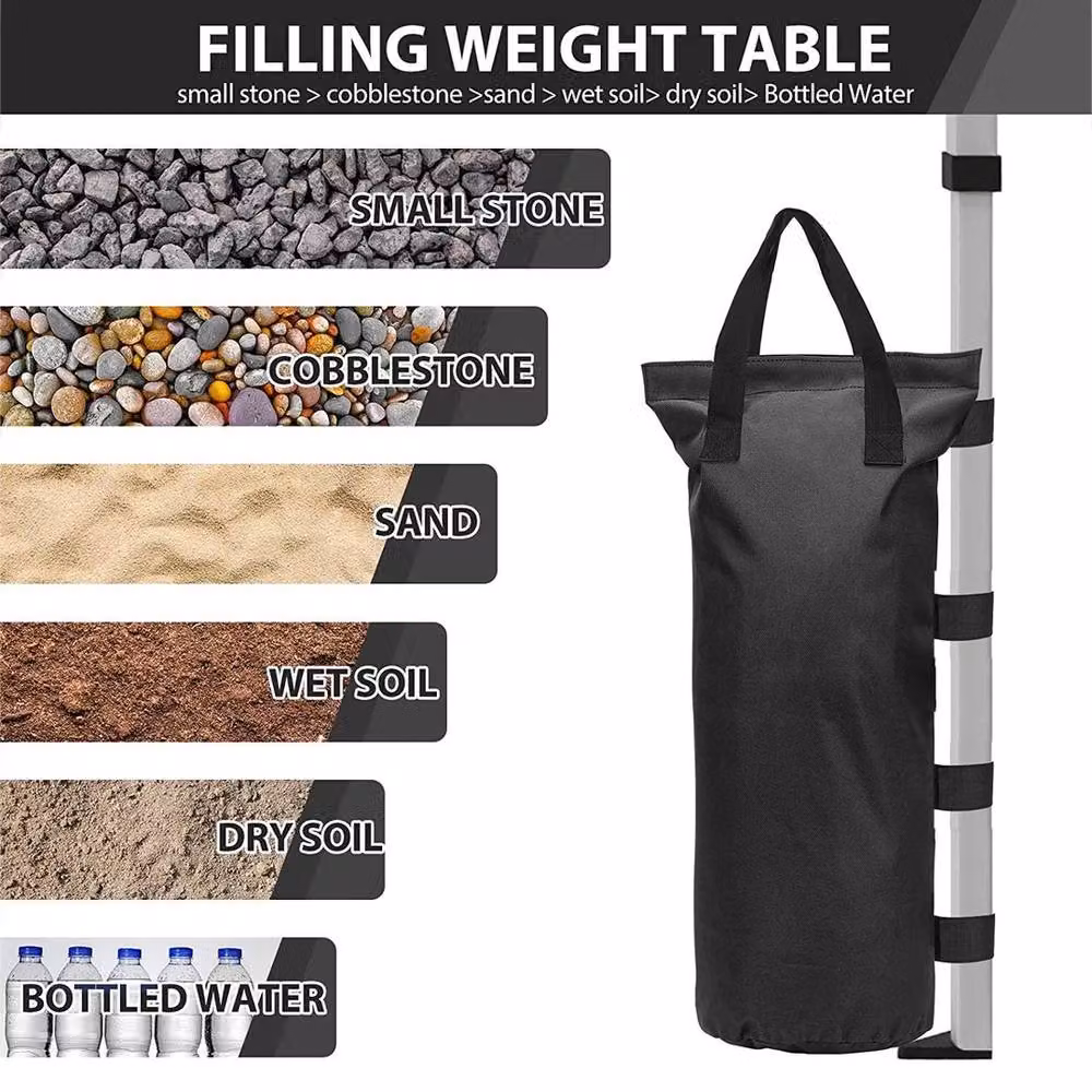 FLAVORA 4 Pack Gazebo Weight Sand Bags in Black – 4