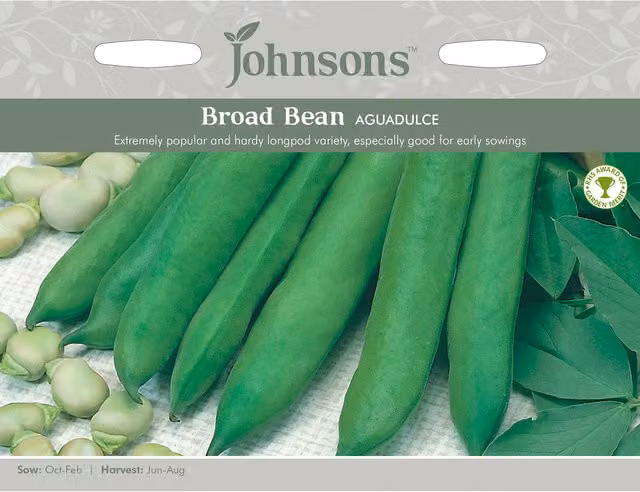 Johnsons Aguadulce Broad Bean Vegetable Seeds