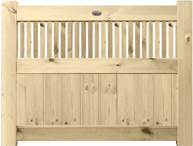 Premier Garden Supplies URBAN Interlocked Tongue Groove Treated Garden Gate with Tuscany Trellis Top, W: 90 cm, H: 120 cm