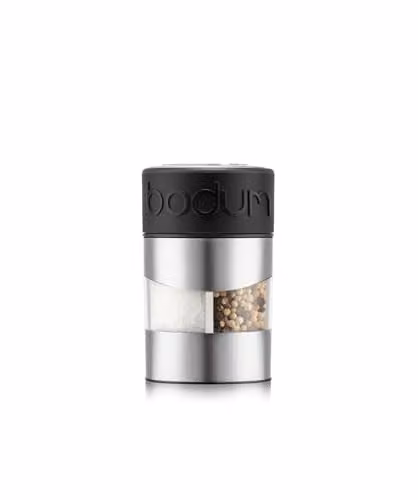 Bodum Twin 2-in-1 Salt and Pepper Grinder in Black with Ceramic and Stainless Steel Mill