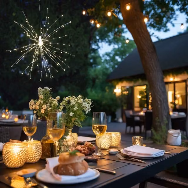 Solar Centre Chloe Hanging Firework LED Light in Warm White