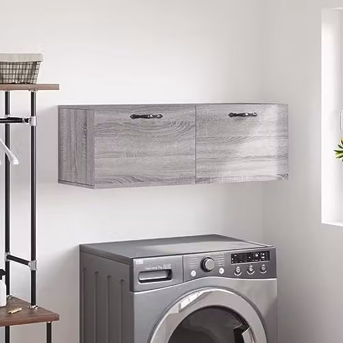 vidaXL Modern Wall Cabinet in Grey Sonoma, W/D/H: 100 x 35 x 35 cm – 2