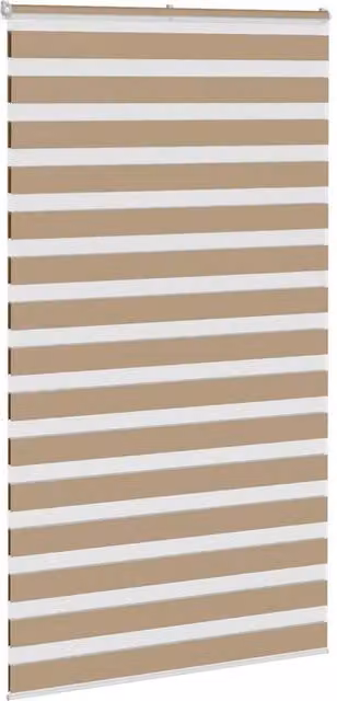 Berkfield Home Elegant Zebra Blind in Sand Brown, W: 125 cm, H: 230 cm