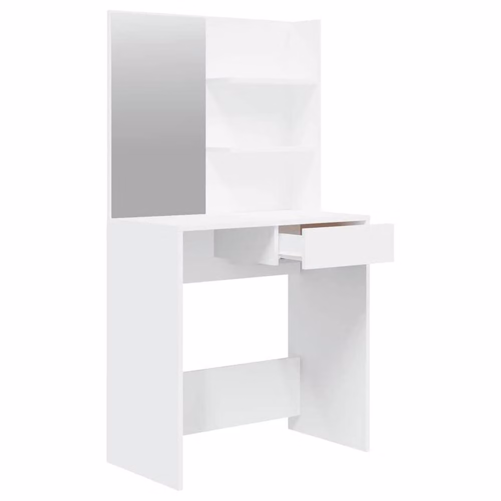 Berkfield Home Modern Dressing Table Set in White, W/D/H: 74.5 x 40 x 141 cm – 2
