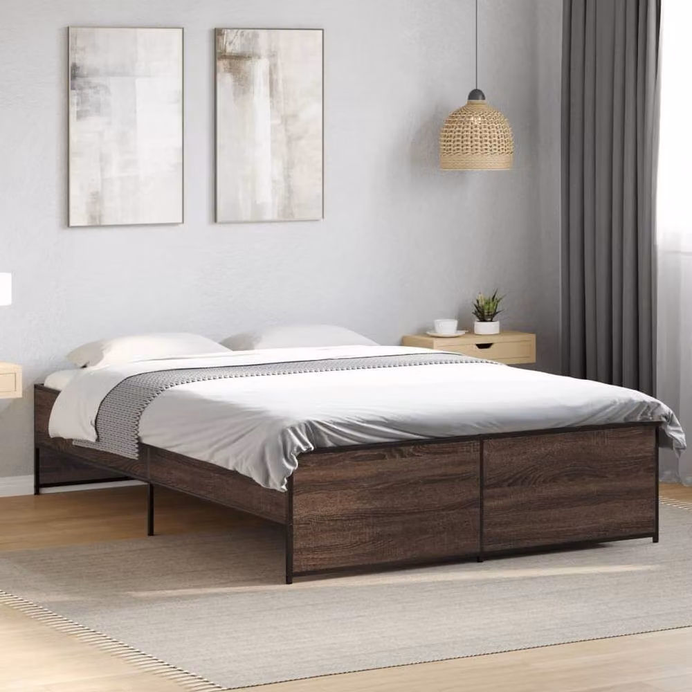 Berkfield Home Double Bed Frame in Brown Oak – 2