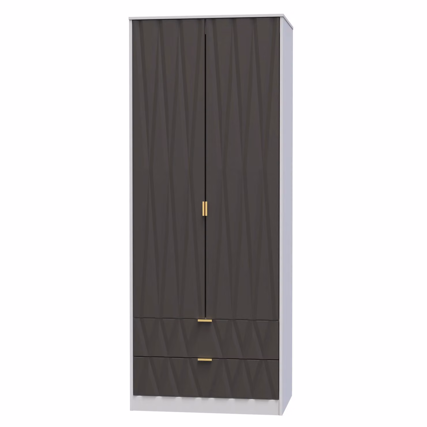 Ready Assembled 2 U Dallas 2 Door 2 Drawer Wardrobe in Dark Grey – 2