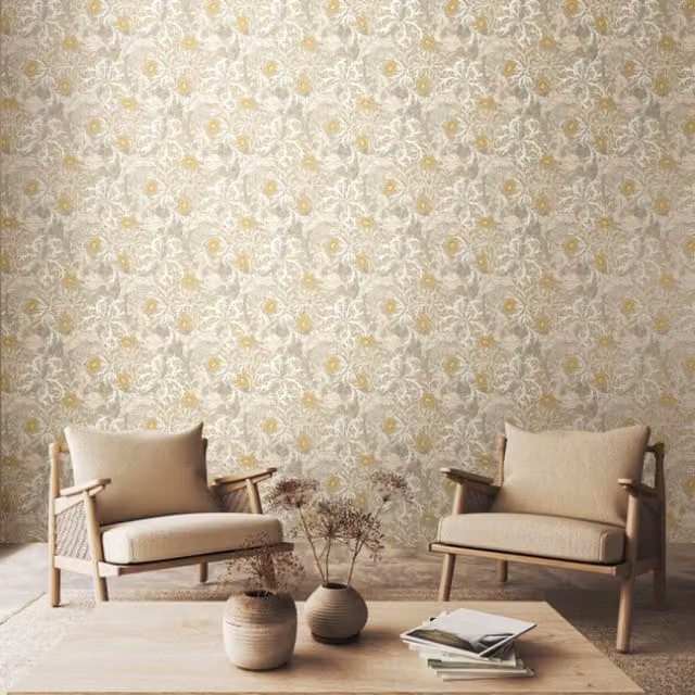 Hoopla Walls Seaweed Garden in Fossil Grey and Multicolour