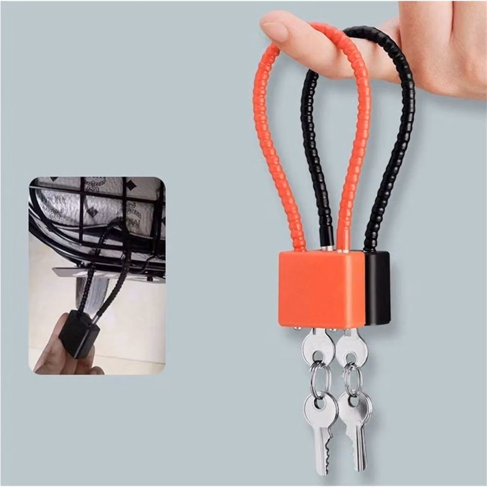 SPETLEK Heavy Duty Stainless Steel Cable Padlock with Keys, Black – 2