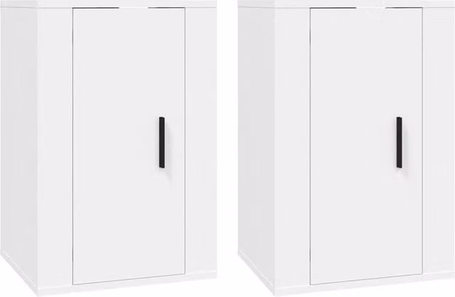Berkfield Home Wall Mounted TV Cabinets, 2 Piece Set in White, W/D/H: 40 x 34.5 x 60 cm