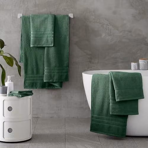 Catherine Lansfield 6 Piece Cotton Towel Bale Set in Green – 3