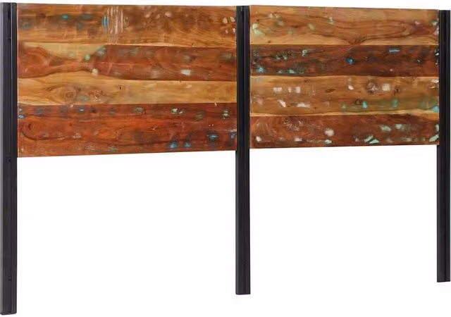 Berkfield Home Industrial Headboard in Brown Reclaimed Solid Wood and Iron, Width: 180 cm – 1