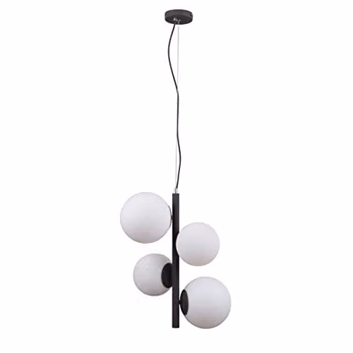 Netlighting Riga Modern 2 Light Globe Pendant Ceiling Light in Black – 1
