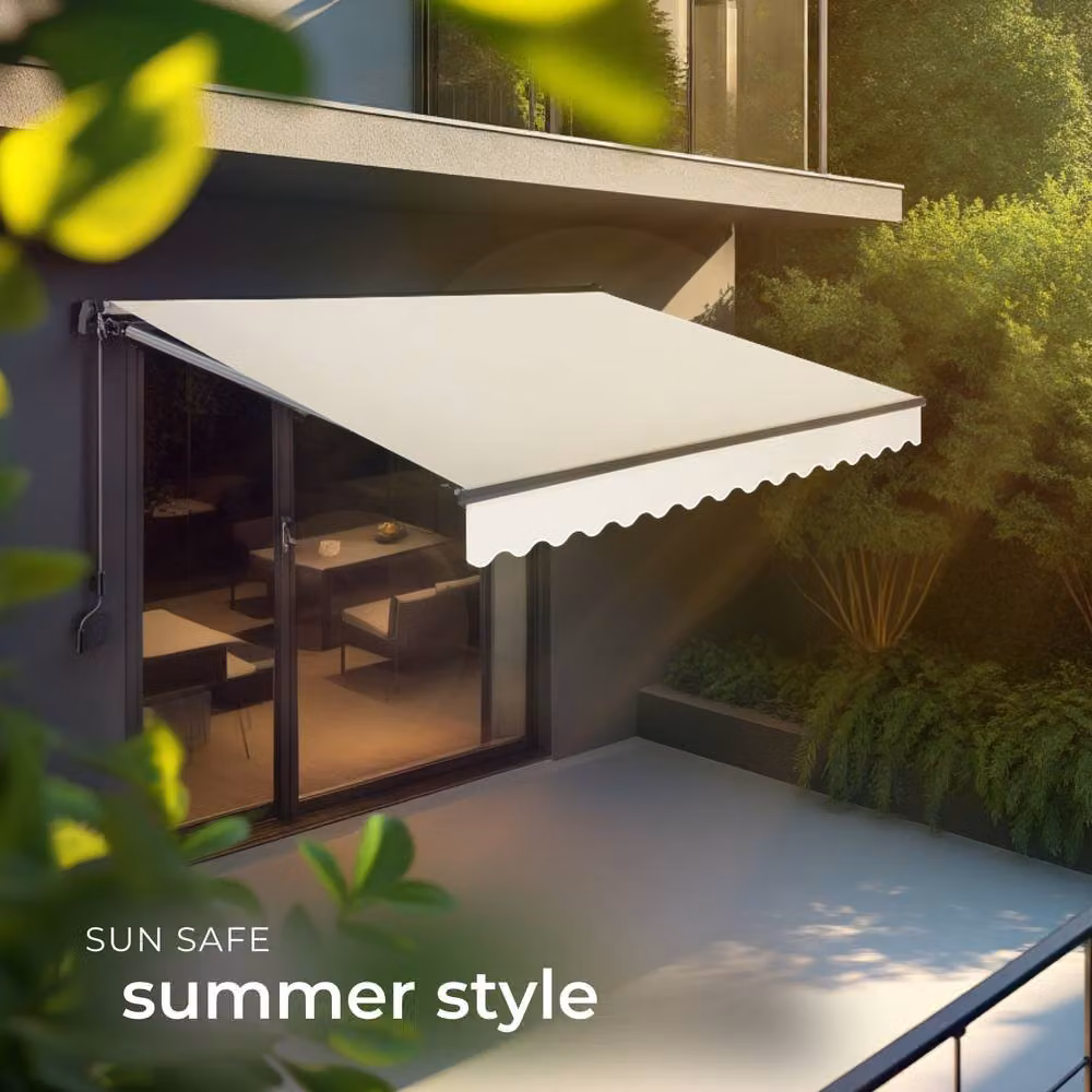 tectake Ornella Retractable Awning in Beige with Aluminium Frame and Polyester Fabric, W: 300 cm, D: 250 cm – 4