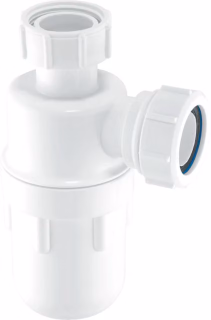 McAlpine A10 White Plastic Bottle Trap with 75mm Water Seal and 1¼ Inch Multifit Outlet