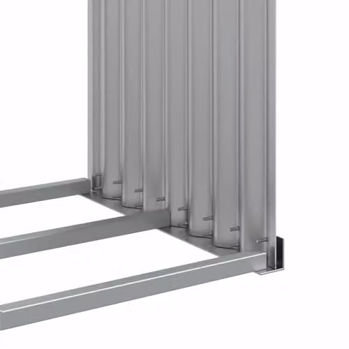 vidaXL Log Holder in Light Grey Matt Galvanised Steel W/D/H: 120 x 45 x 100 cm – 3