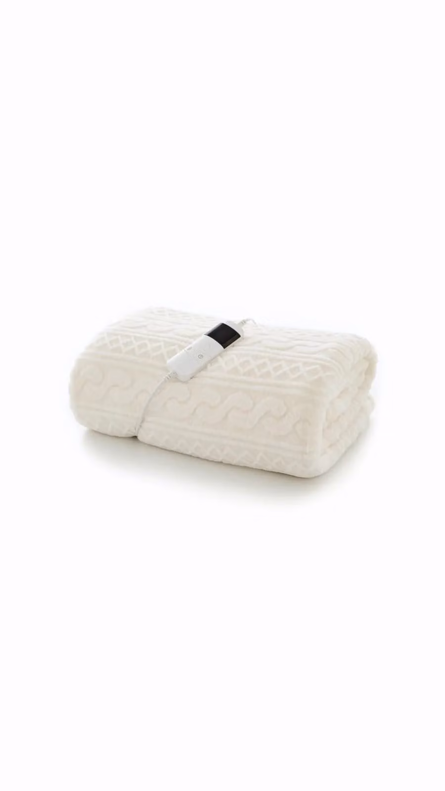 Deyongs Luxury Electric Sherpa Heated Throw in White, W: 140 cm, L: 180 cm – 2