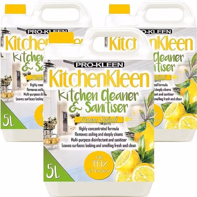 Pro-Kleen Lemon Splash Disinfectant and Sanitiser, Yellow, 15l