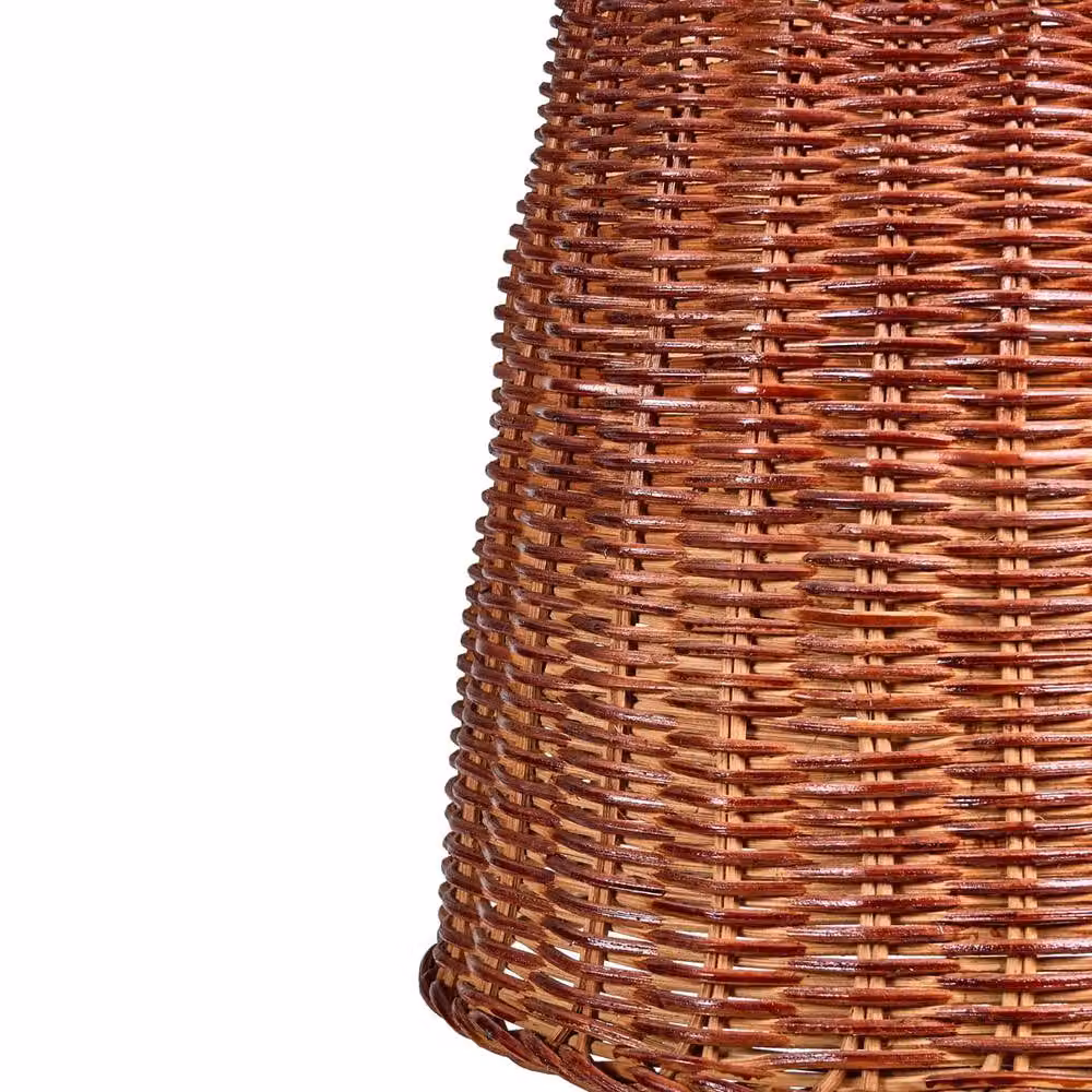 Wyld and Coco White Ceramic Table Lamp with Natural Rattan Shade – 3