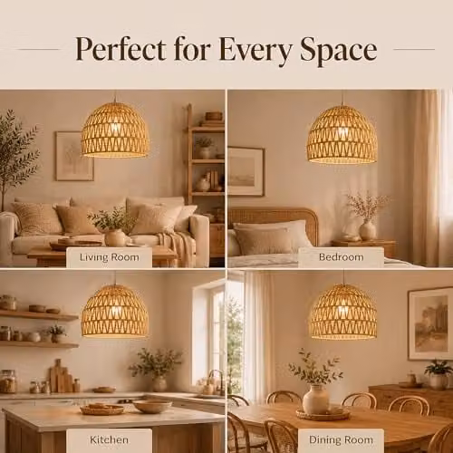 Voltico Handmade Brown Jute Rope Round Pendant Lampshade, Diameter: 28 cm – 6