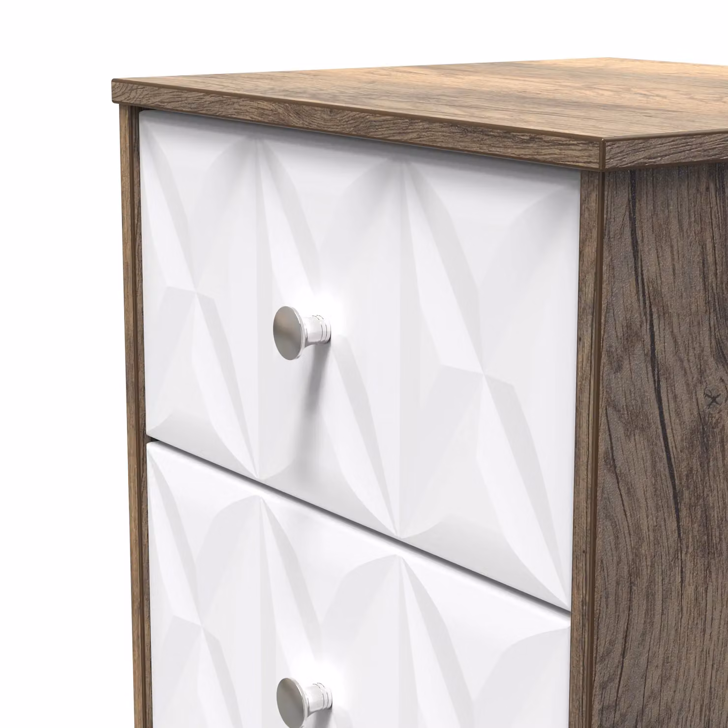 Ready Assembled 2 U Memphis 3 Drawer Bedside Cabinet in Dark Brown – 3