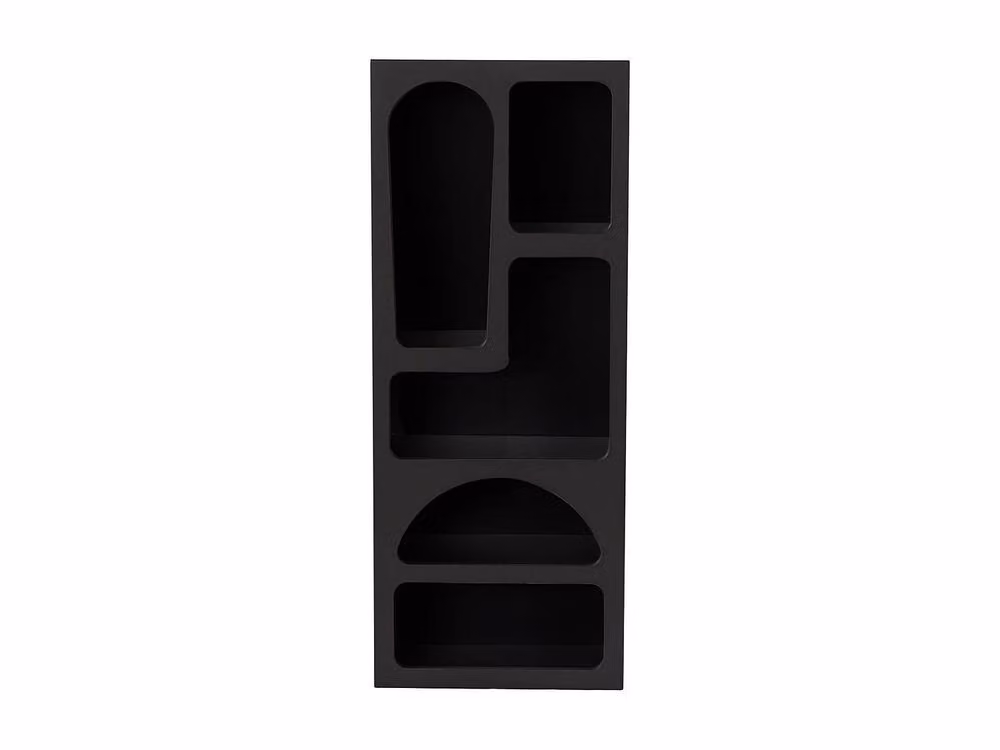 Vente-unique LUELA Black Modern Freestanding Shelf With 5 Niches, W/D/H: 60 x 30 x 150 cm – 2
