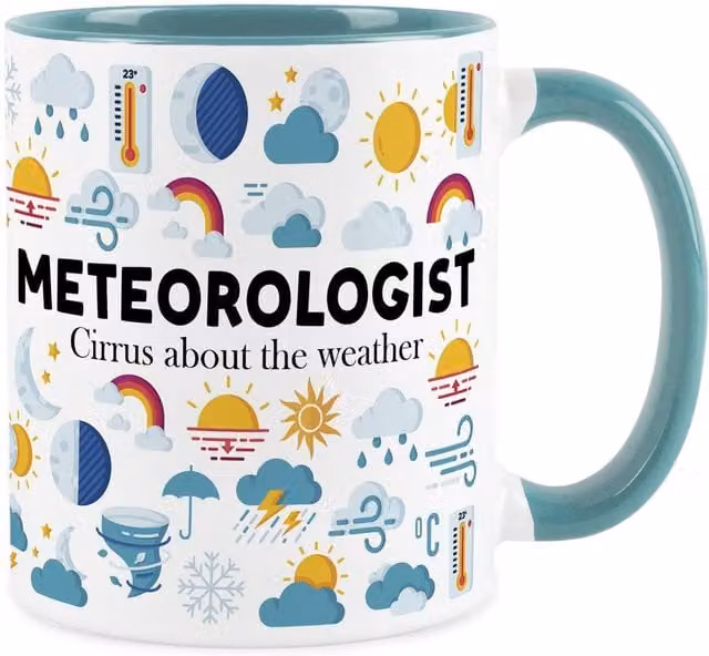 Purely Home Novelty Meteorologist Ceramic Mug in Cobalt Blue