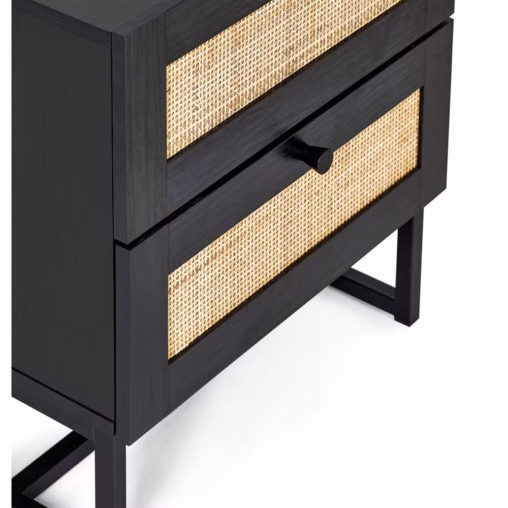Cheshire Trelawny 2 Drawer Black Bedside Unit – 5
