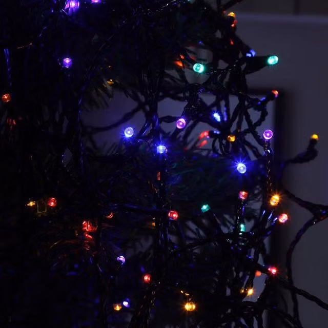 Voltico 100 LED RGB Chaser Lights with Green Wire and Timer – 1