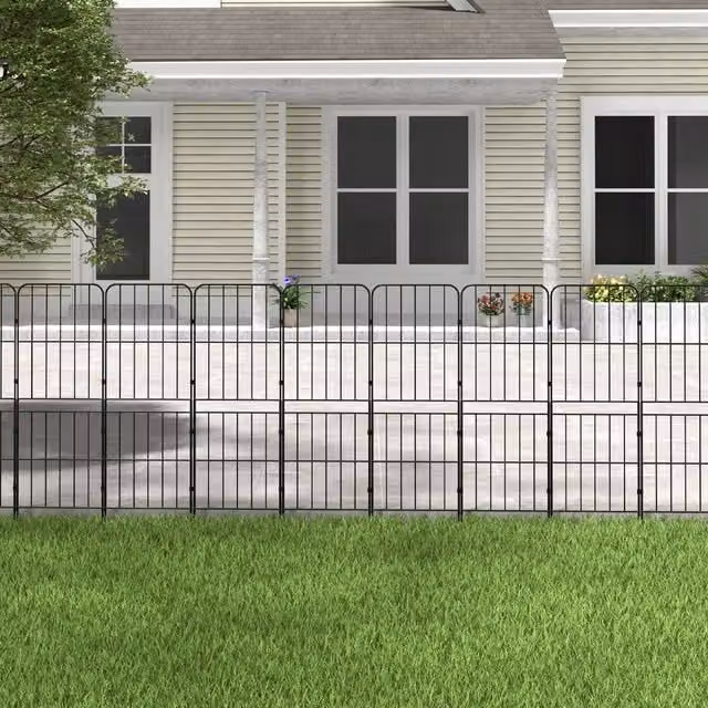 Breeins 10-Panel Metal Garden Border Edging in Black with Rounded Rectangular Design