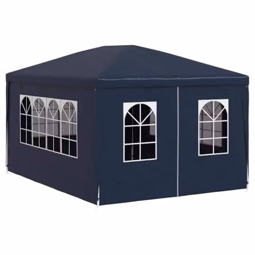vidaXL Blue Hip Roof Party Tent with Windows, W: 300 cm, D: 400 cm, H: 255 cm – 1