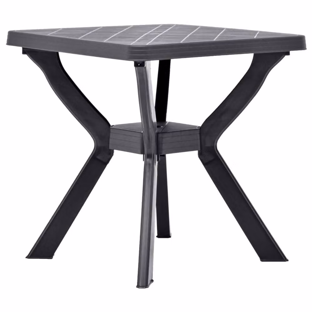 Berkfield Home Bistro Table in Anthracite and Black Plastic, W/D/H: 70 x 70 x 72 cm – 2