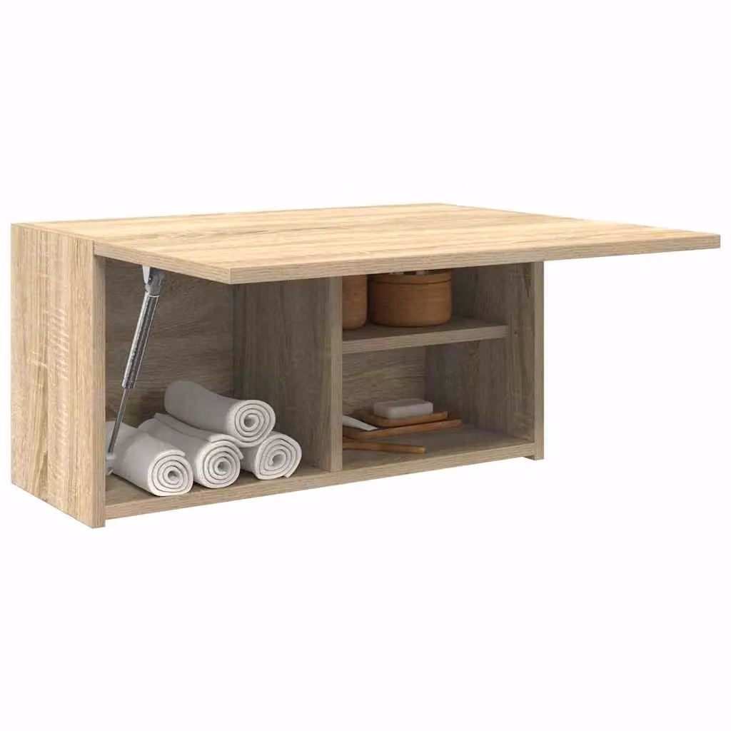 Berkfield Home Sonoma Oak Bathroom Wall Cabinet, Brown, W: 60 cm, D: 25 cm, H: 30 cm – 2