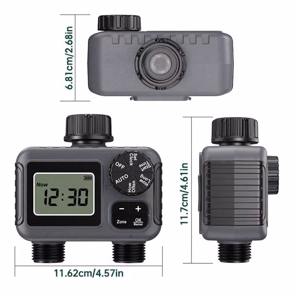 SPETLEK 2-Zone Automatic Garden Water Tap Hose Timer in Black – 2