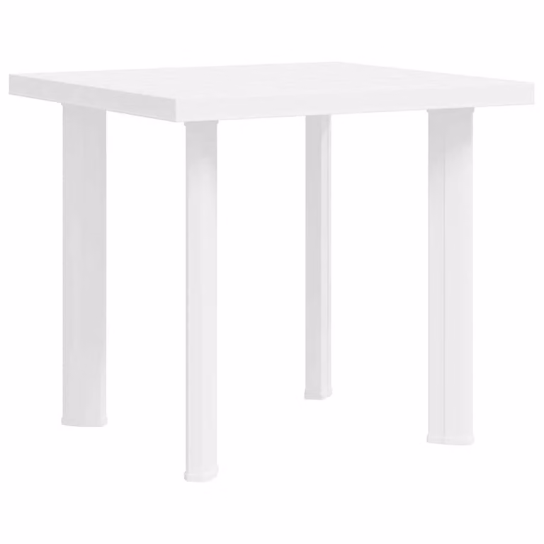 Berkfield Home White Plastic Garden Table, W/D/H: 80 x 75 x 72 cm