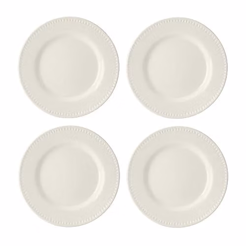Mikasa Cranborne 4-Piece White Stoneware Side Plate Set, Diameter: 21 cm – 1