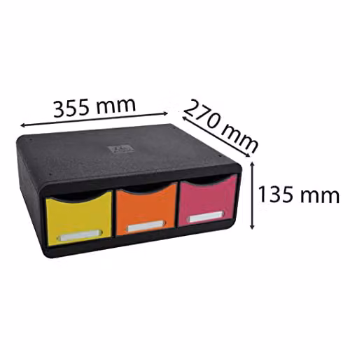 Exacompta Iderama Collection Toolbox Maxi Drawer Set with 3 Stackable Drawers, Multicolour, W: 27.0 cm, D: 35.5 cm, H: 13.5 cm – 2