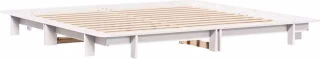 Berkfield Home Modern Solid Wood Pine Bed Frame, White, W: 160 cm, D: 200 cm, H: 182 cm