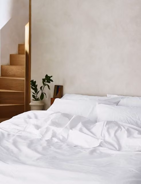 Piglet In Bed White Washed Cotton Percale Duvet Cover