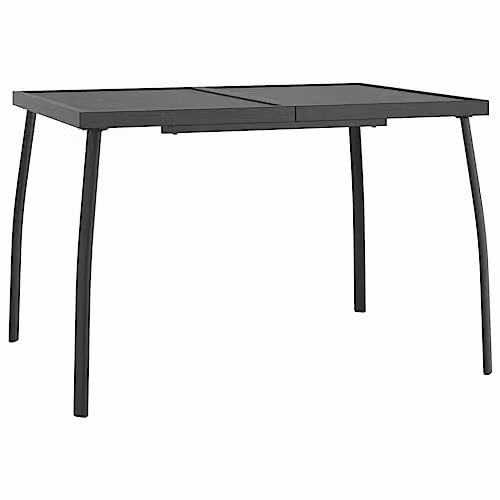 vidaXL Modern Rectangular Garden Table in Anthracite Powder Coated Steel, W/D/H: 110 x 80 x 72 cm – 1