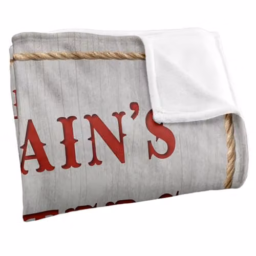 JQ Licensing James Piazza Coastal Captain's Quarters Ship's Wheel Super Soft Fleece Throw Blanket, White, W: 152 cm, D: 127 cm – 2