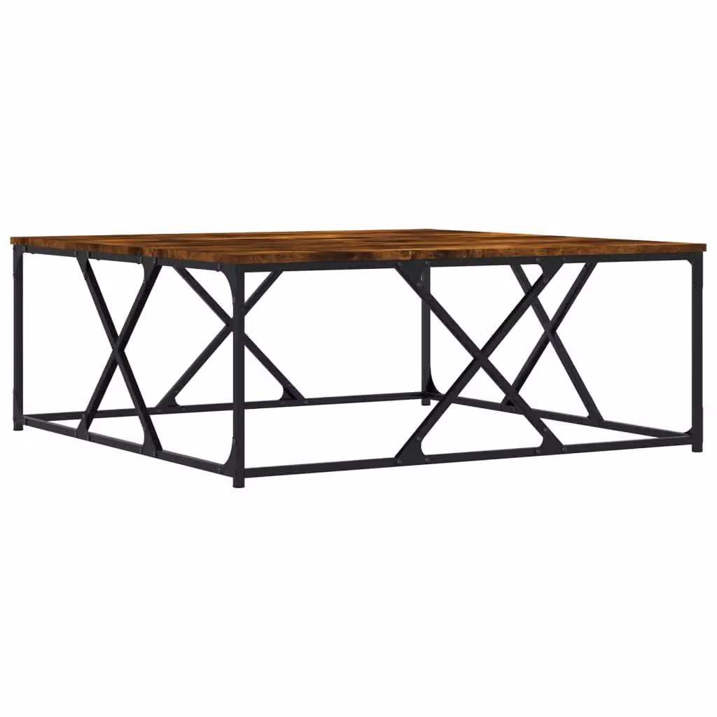 Berkfield Home Smoked Oak Coffee Table in Brown, W/D/H: 100 x 100 x 40 cm – 2