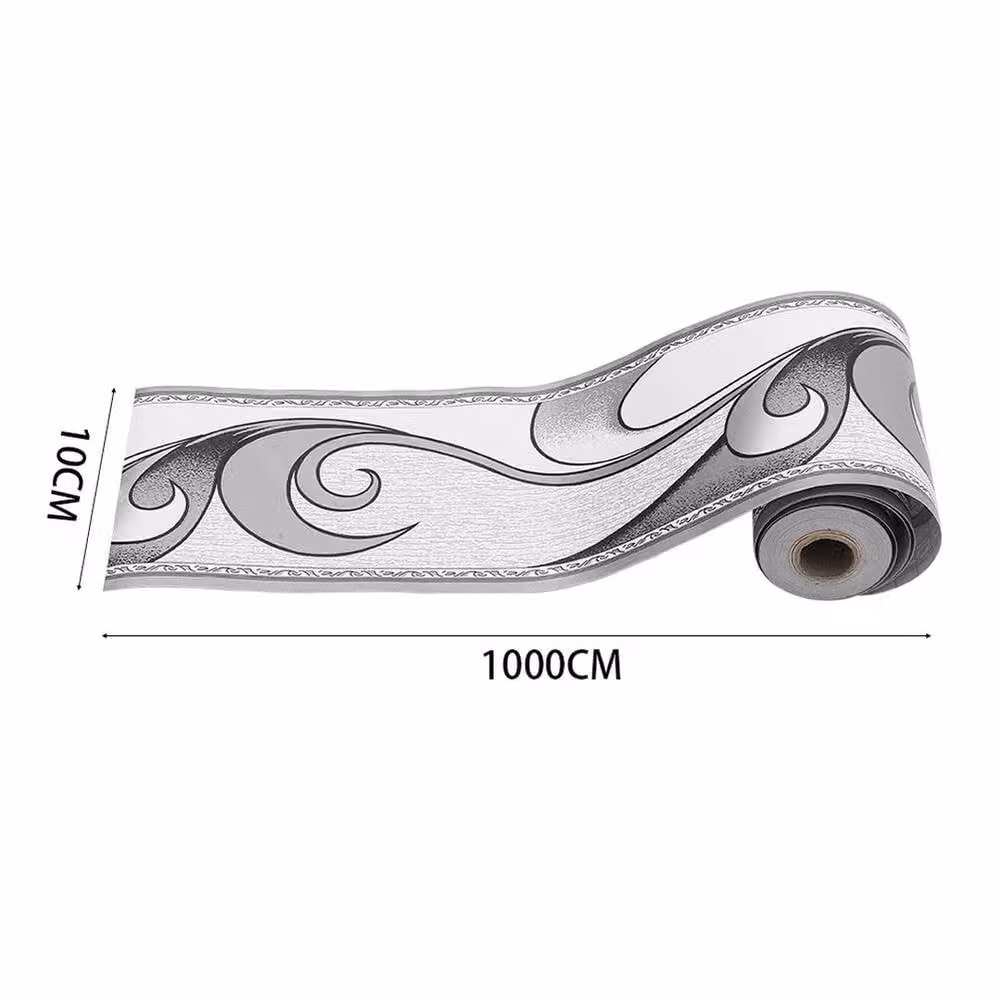 NESTLUNE Silver Wall Skirting Border Sticker Wallpaper Roll – 2