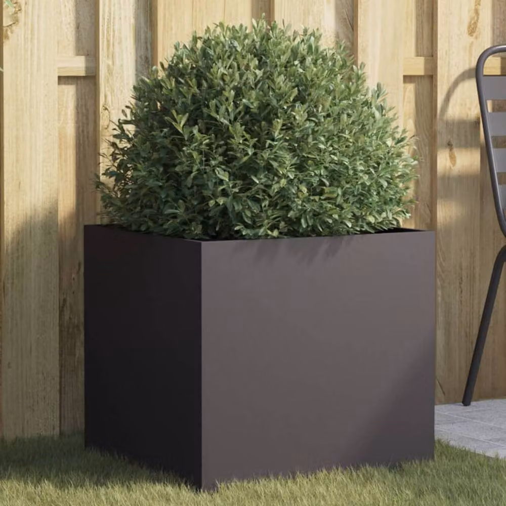 Berkfield Home Steel Planter Tub, Black, W: 49 cm, D: 47 cm, H: 46 cm – 2