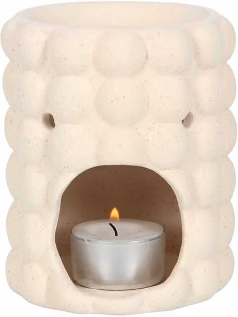 Something Different Speckle Bubble Ceramic Oil Burner in Beige and White