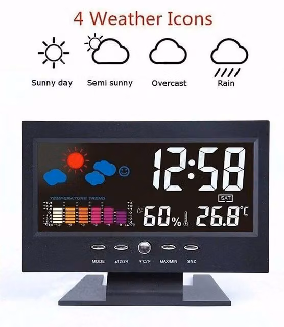 NESTLUNE Large LED Digital Calendar Clock with Dementia Alarm, Black, W: 100 cm, H: 15 cm – 1